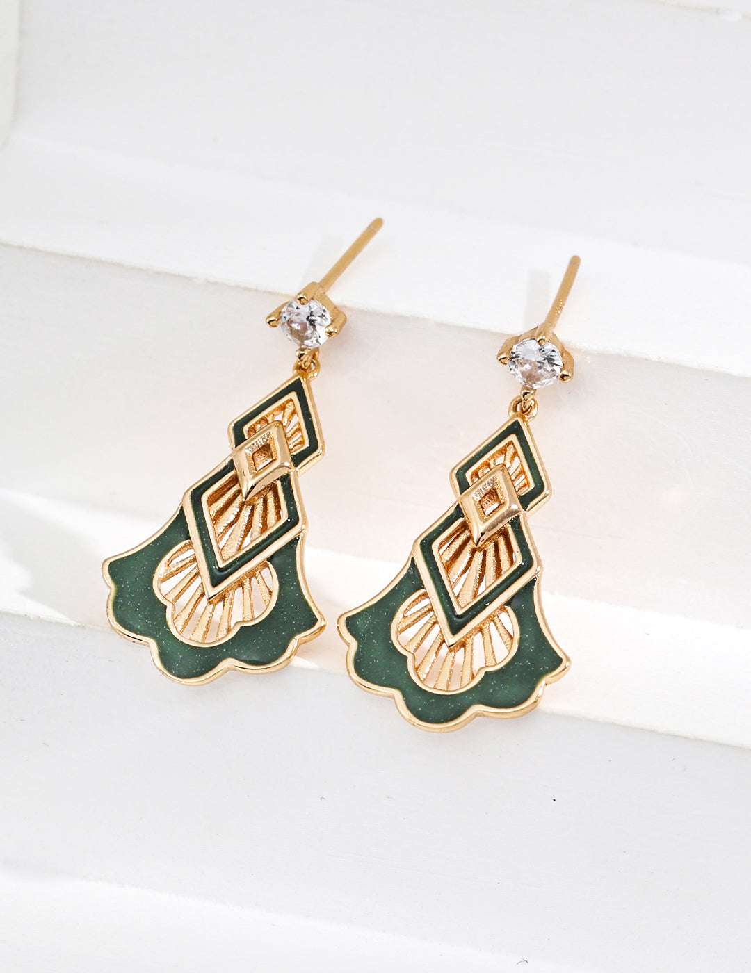 Vitreous Whisper Drops Earrings |Eudorra Jewelry.