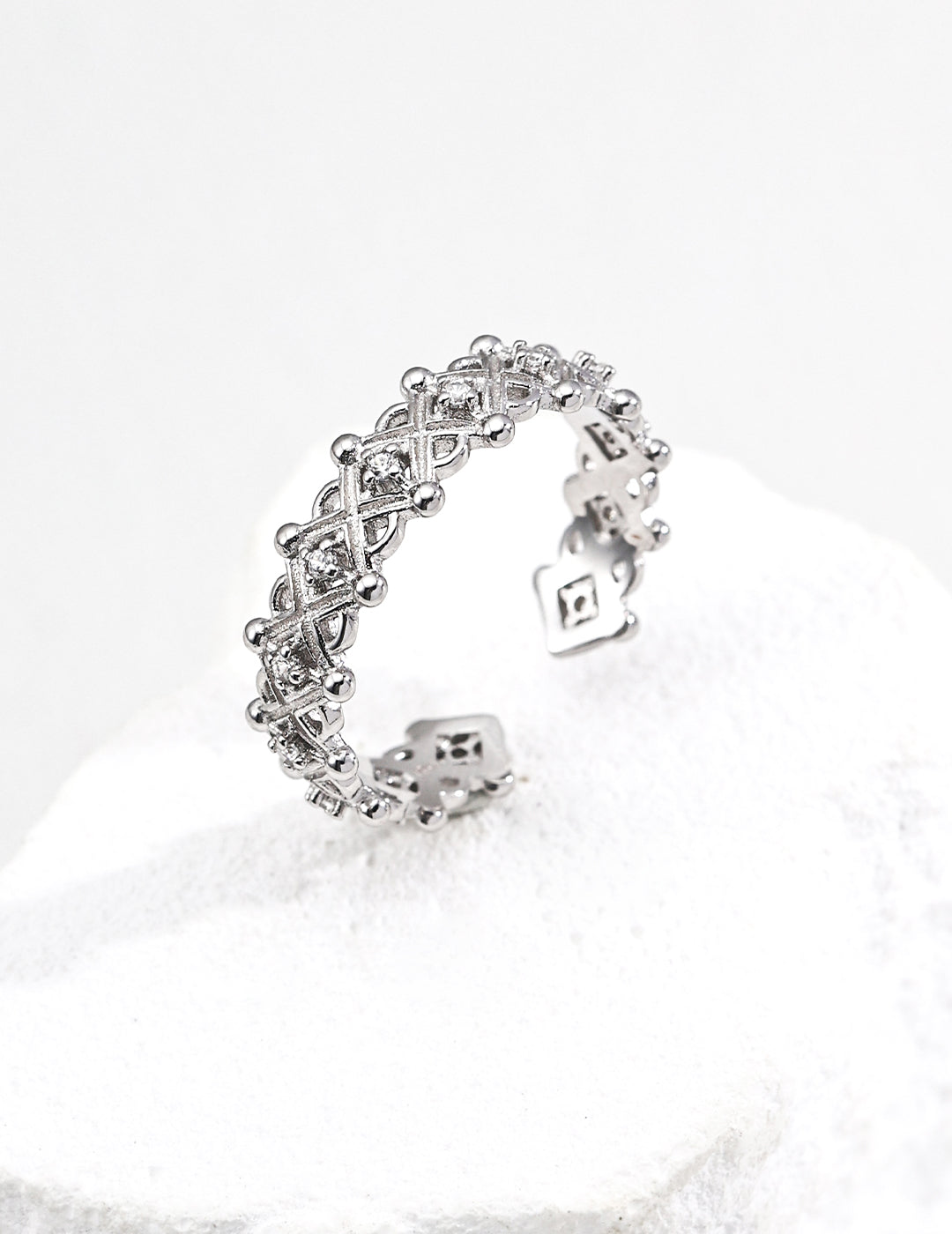 Zirconia Open Ring | Women's Open Ring | Eudorra Jewelry