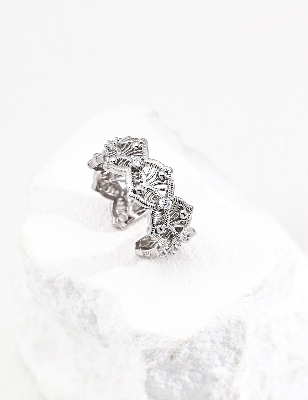 Radiance Glyph Open Ring |Eudorra Jewelry.