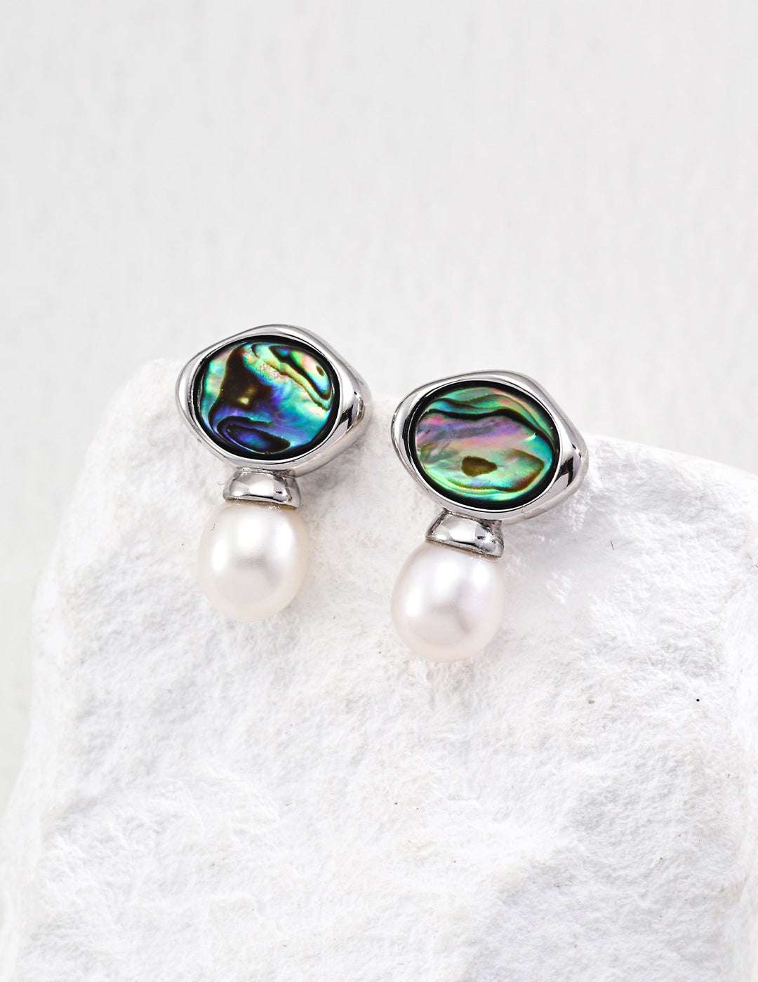 Scallop Halo Earrings|Women's Halo Earrings|Eudorra Jewelry