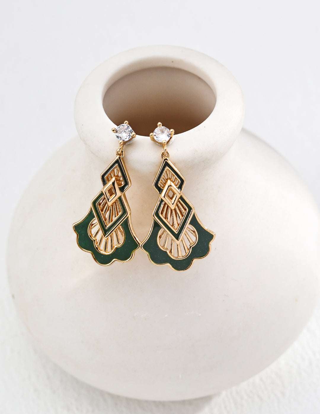 Vitreous Whisper Drops Earrings |Eudorra Jewelry.