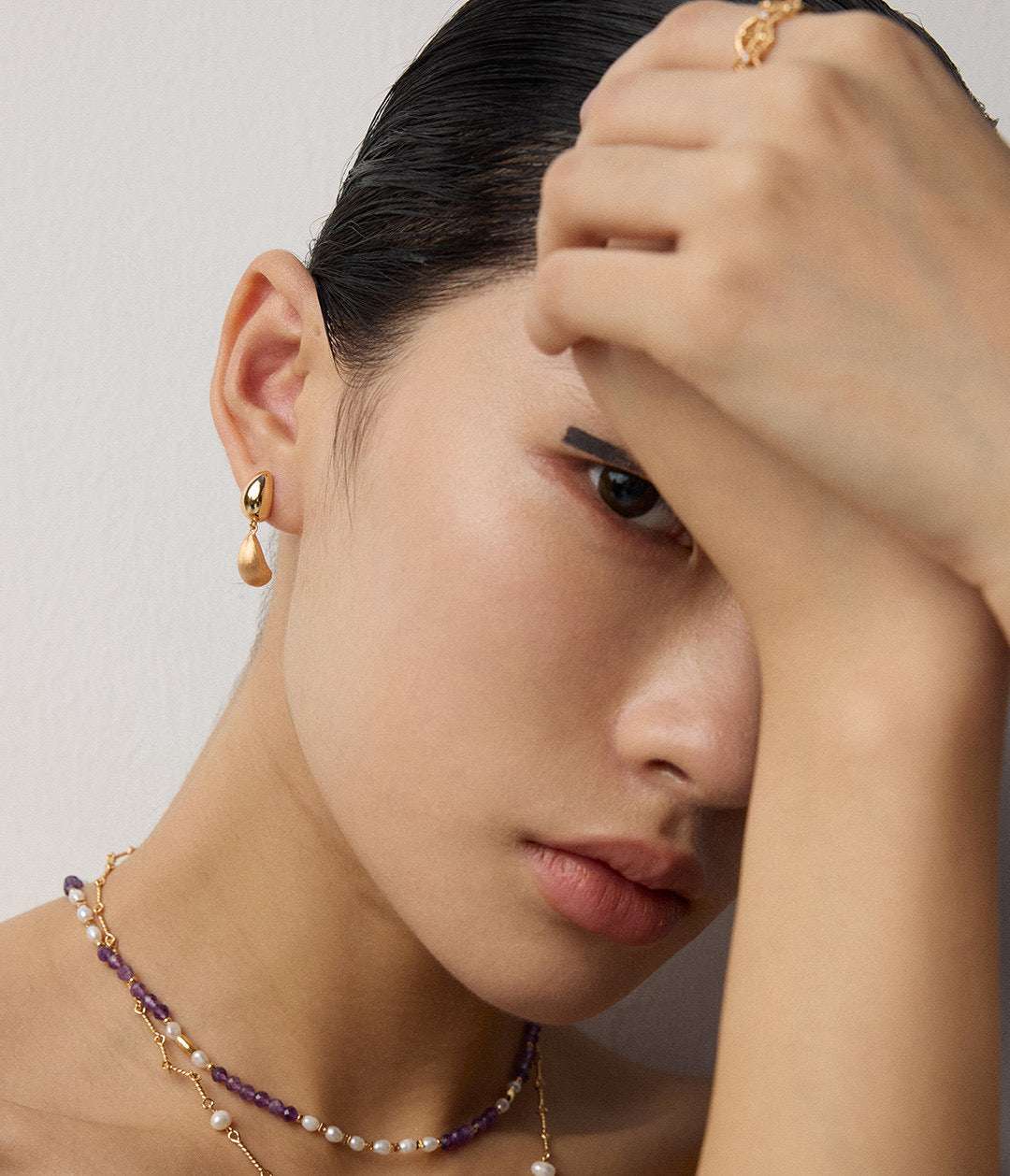 Velvet Rebellion Earrings|Patina Pearl Earrings | Eudorra Jewelry