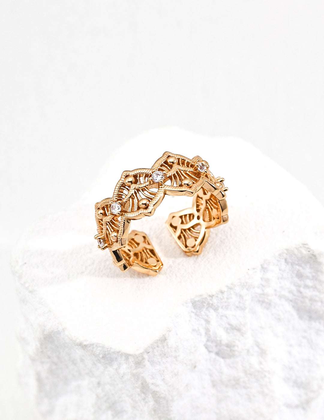 Radiance Glyph Open Ring |Eudorra Jewelry.