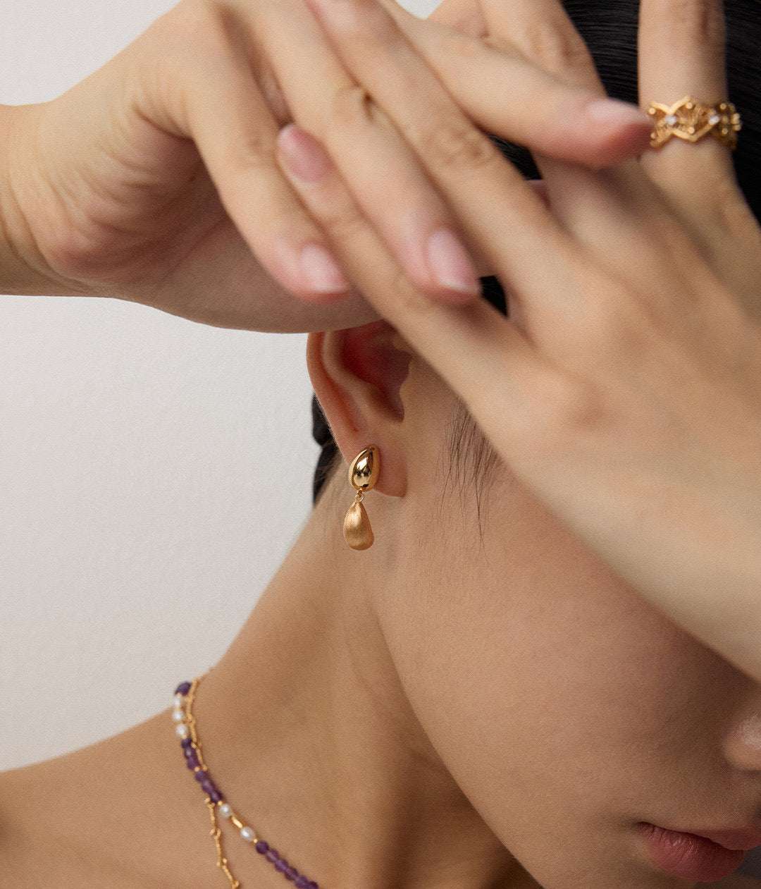 Velvet Rebellion Earrings|Patina Pearl Earrings | Eudorra Jewelry