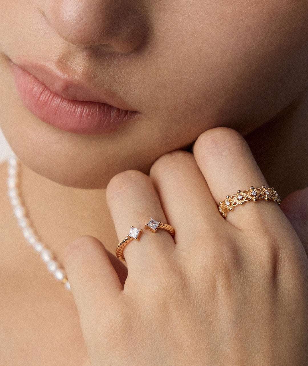 Zirconia Open Ring | Women's Open Ring | Eudorra Jewelry