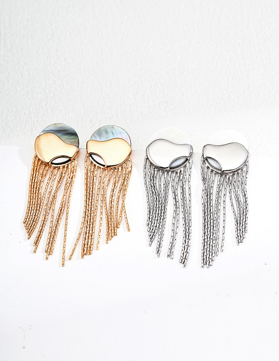 Dangle Earrings | Dual-Tone Tassel Earrings | Eudorra Jewelry
