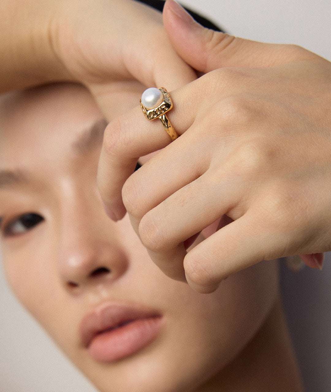 Nomadic Pearl Ring |Eudorra Jewelry.