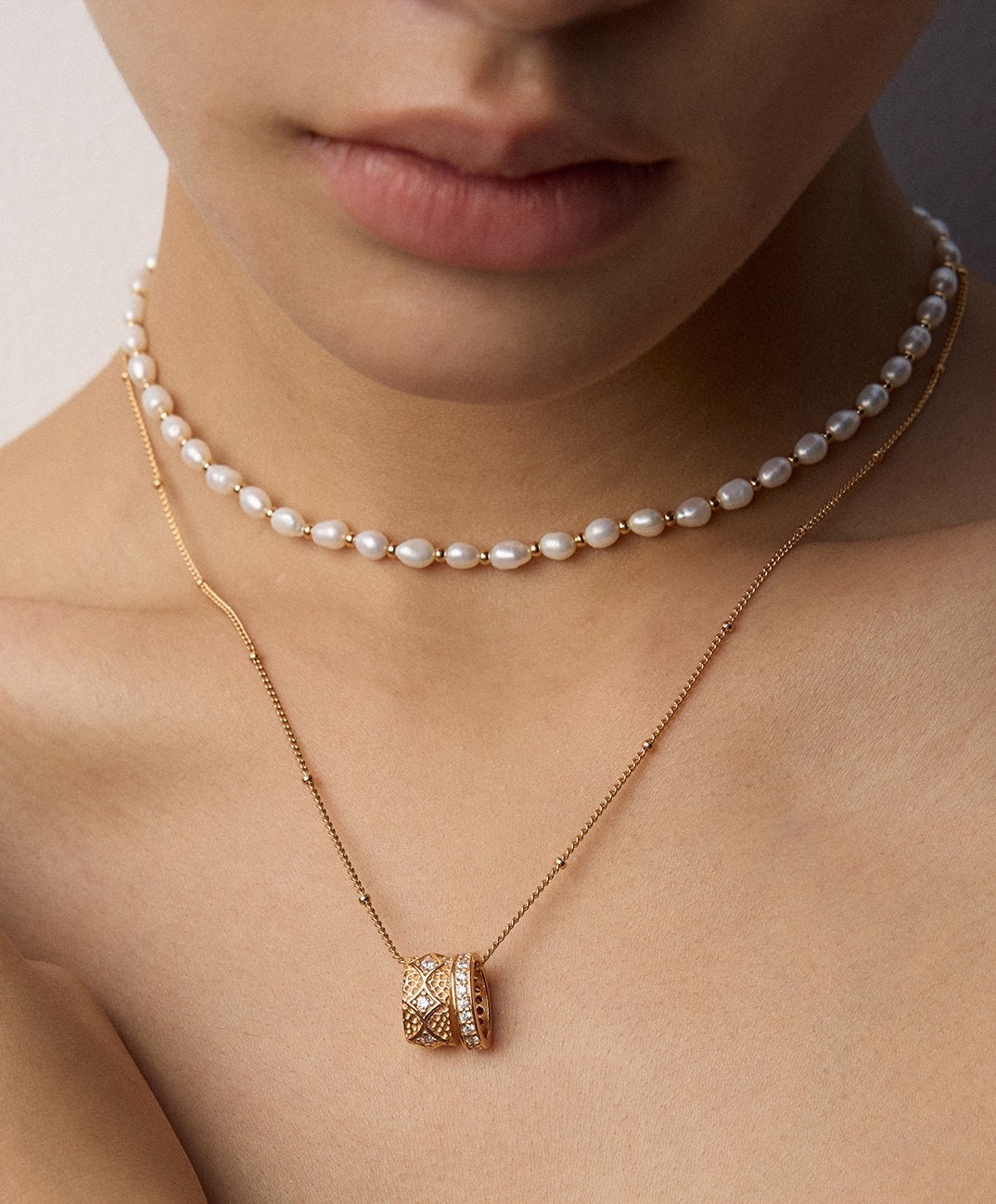 Freshwater Pearl Necklace | Pearl Chain Necklace | Eudorra Jewelry