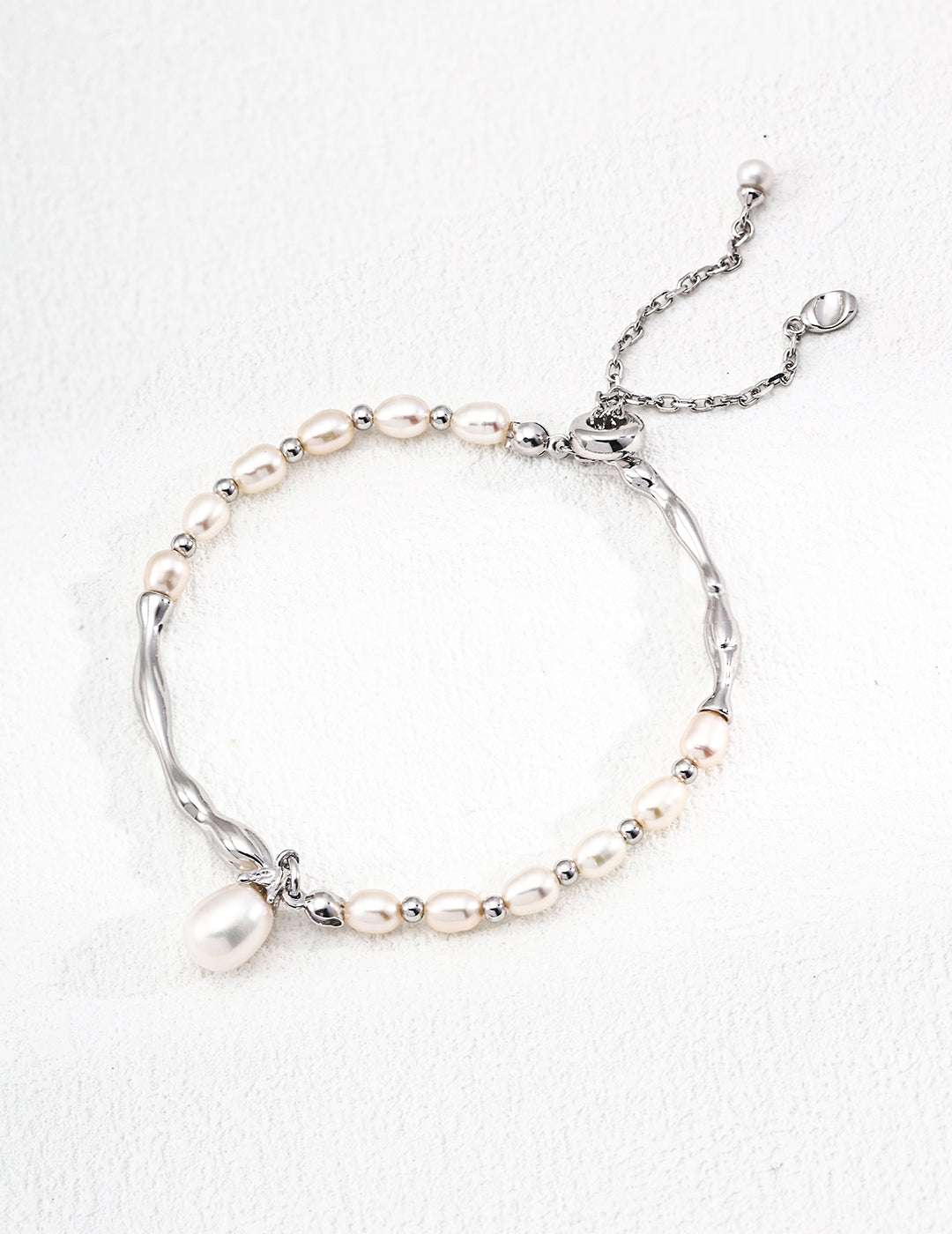 Naked Pearl Rivulet Bracelet |Eudorra Jewelry.