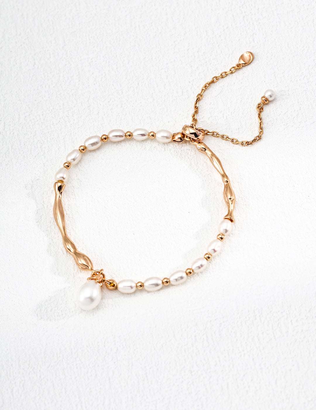 Naked Pearl Rivulet Bracelet |Eudorra Jewelry.