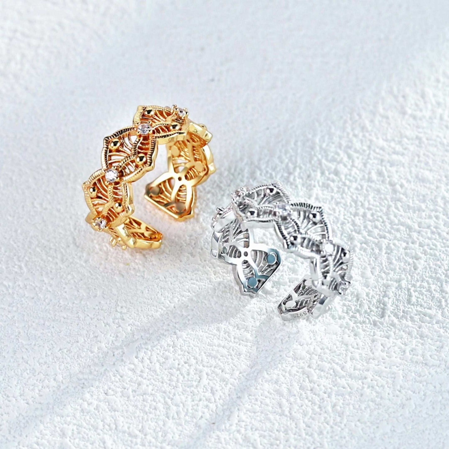 Radiance Glyph Open Ring |Eudorra Jewelry.