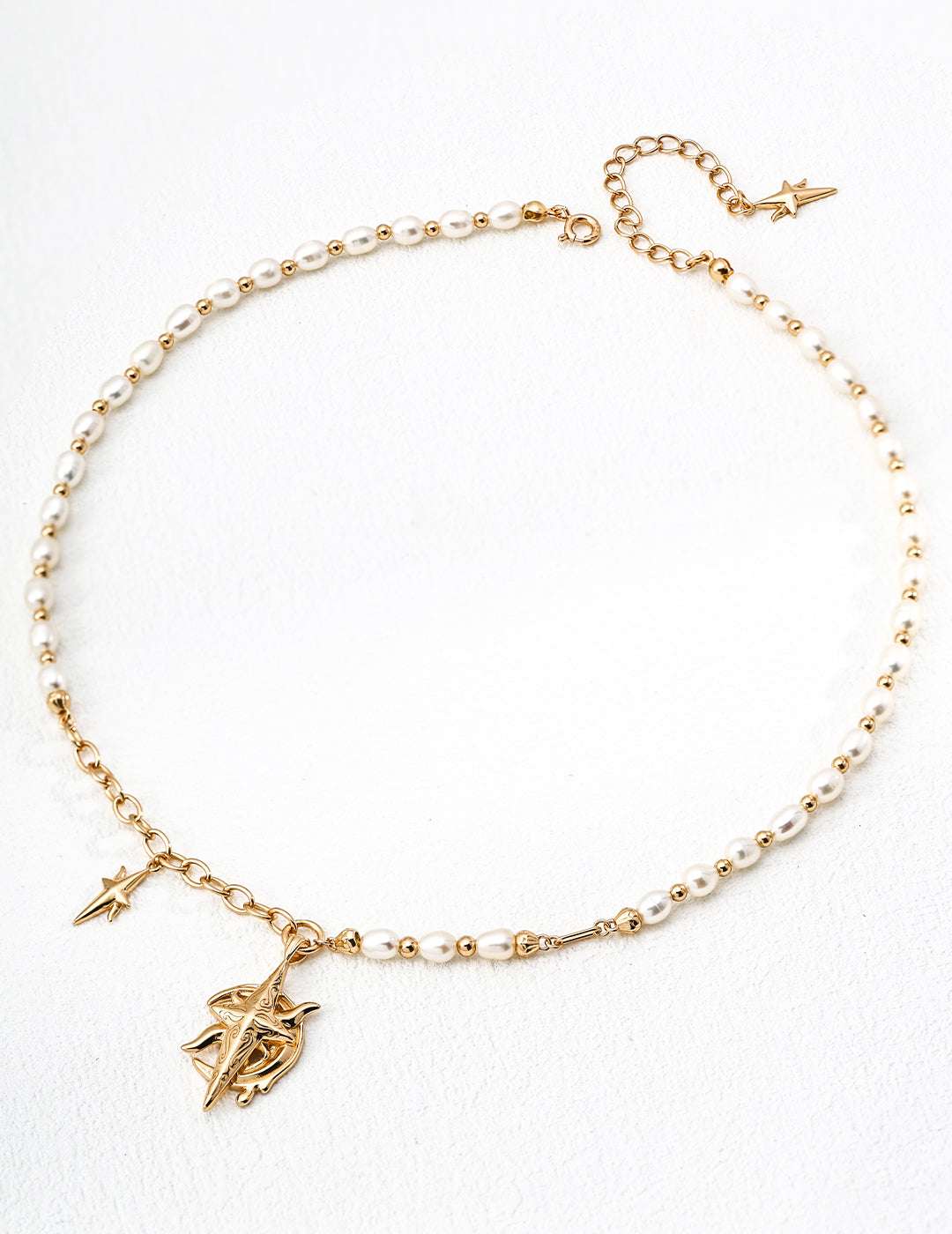 Patina Pearl Necklace |Eudorra Jewelry.