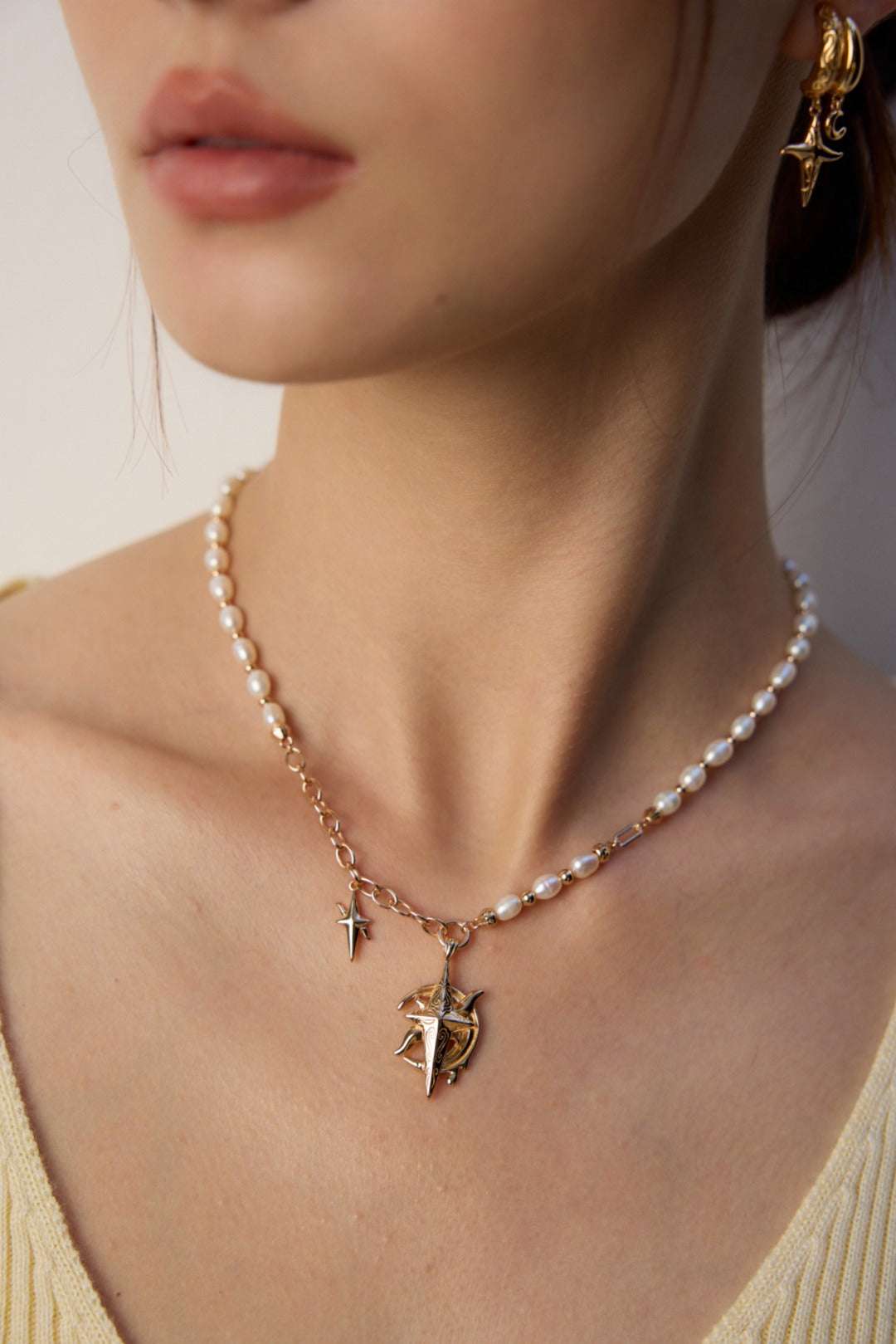 Patina Pearl Necklace |Eudorra Jewelry.