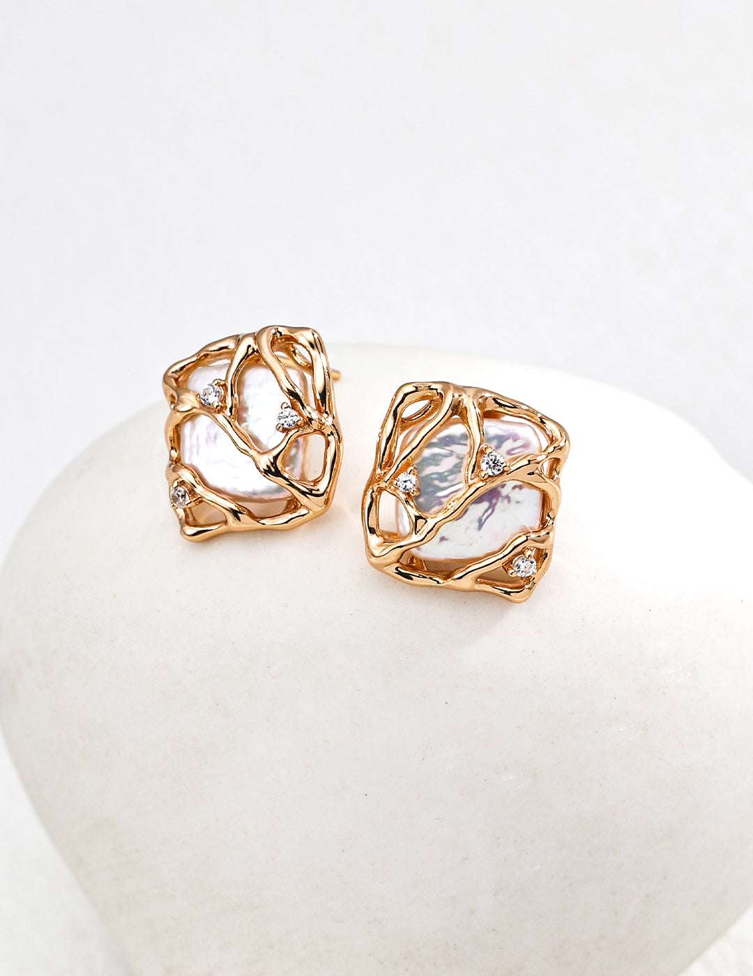 Lunar Spark Earrings |Eudorra Jewelry.
