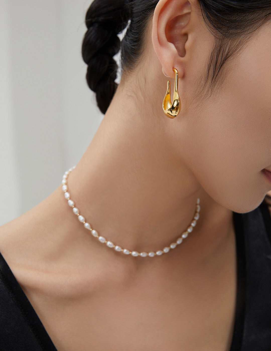 Freshwater Pearl Necklace | Pearl Chain Necklace | Eudorra Jewelry
