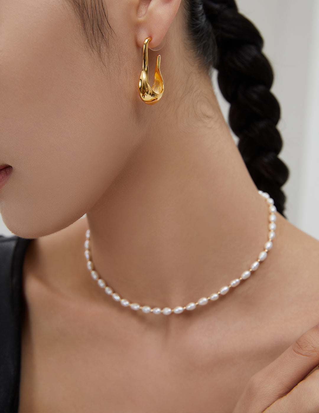 Freshwater Pearl Necklace | Pearl Chain Necklace | Eudorra Jewelry