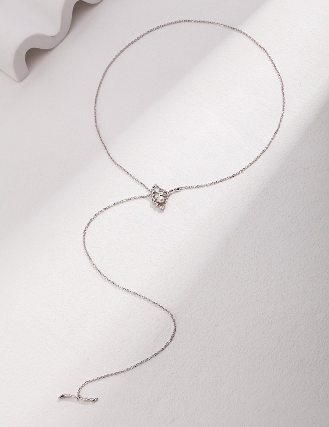 Ginkgo Leaf Necklace | Natural Pearl Necklace | Eudorra Jewelry