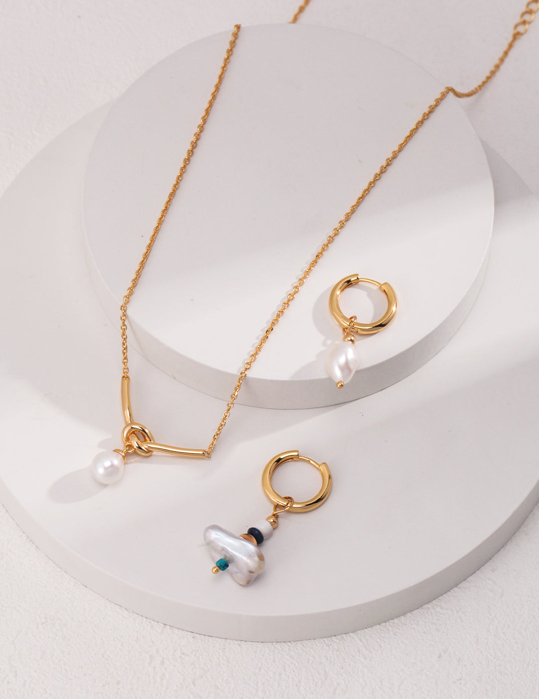 Knot Pearl Necklace | Silver Knot Necklace | Eudorra Jewelry