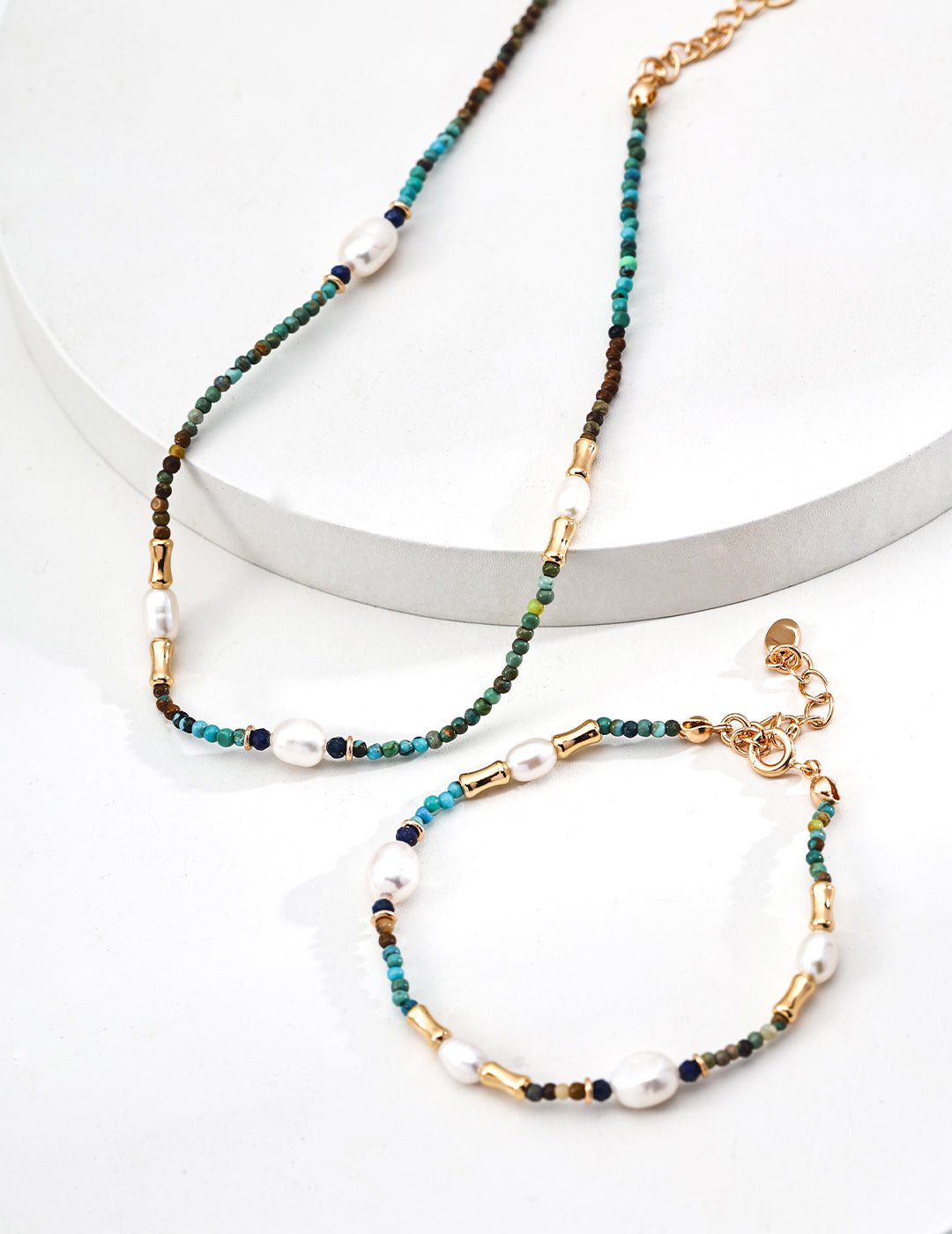 Lapis Lazuli Necklace | Turquoise Bead Necklace | Eudorra Jewelry