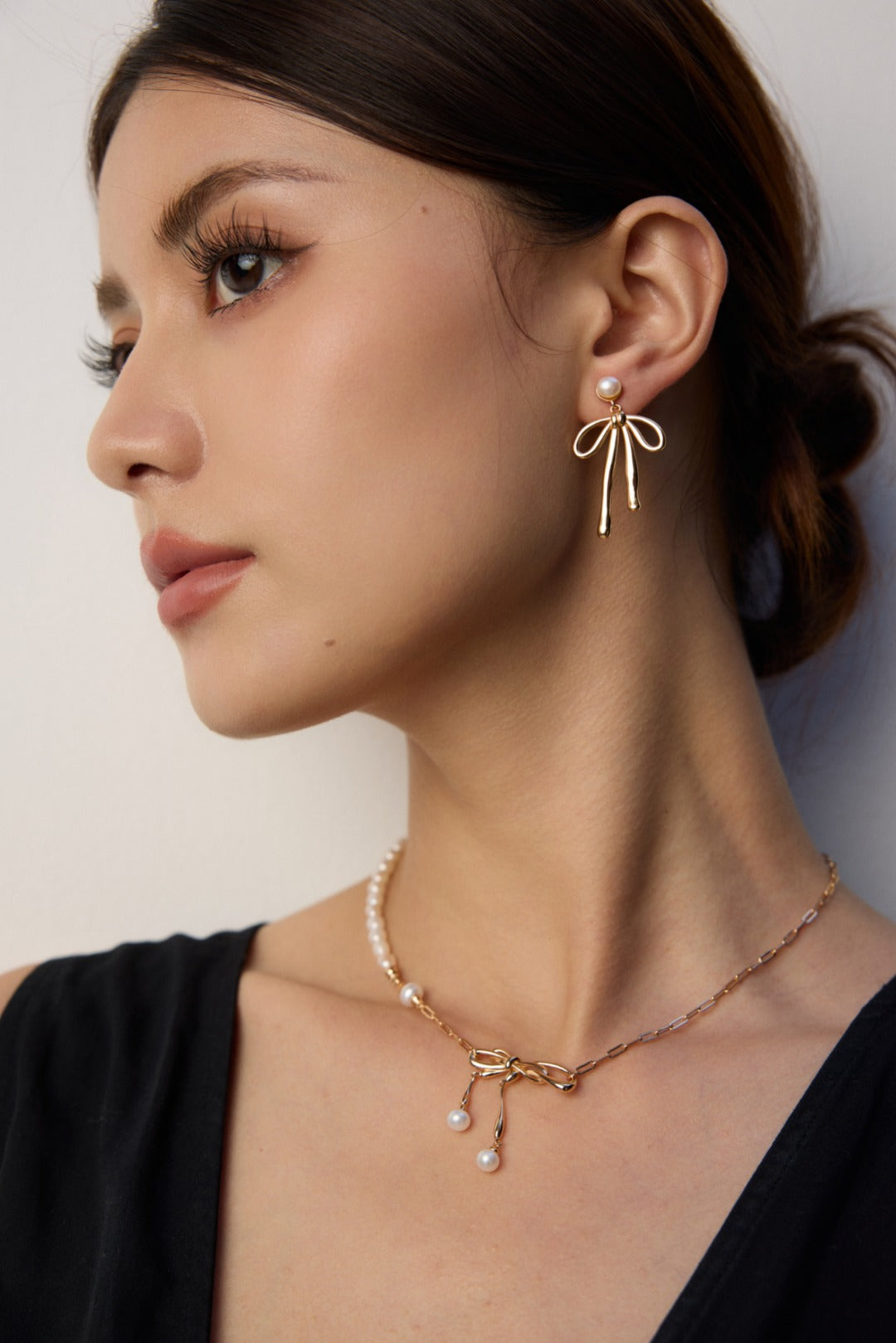 Pearl Bow Earrings|Women's Bow Earrings | Eudorra Jewelry