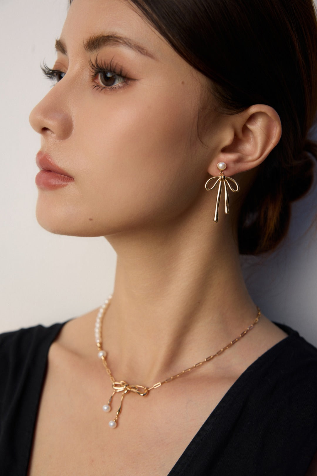 Pearl Bow Earrings|Women's Bow Earrings | Eudorra Jewelry