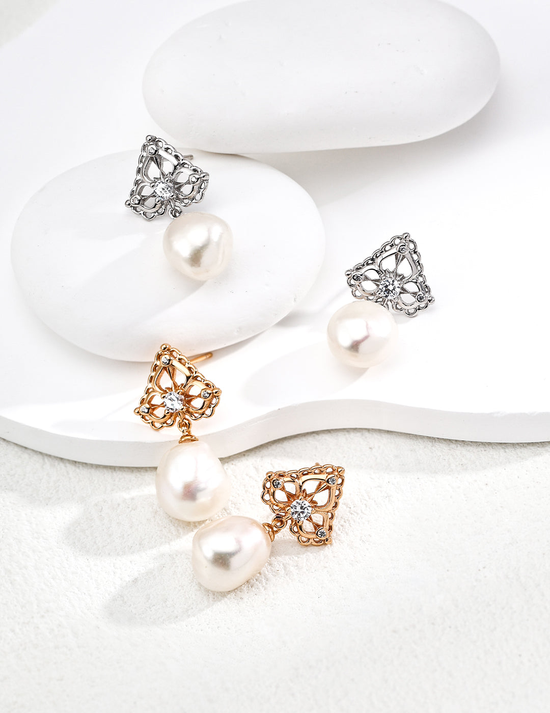 Dangle Pearl Earrings | Women's Pearl Earrings | Eudorra Jewelry
