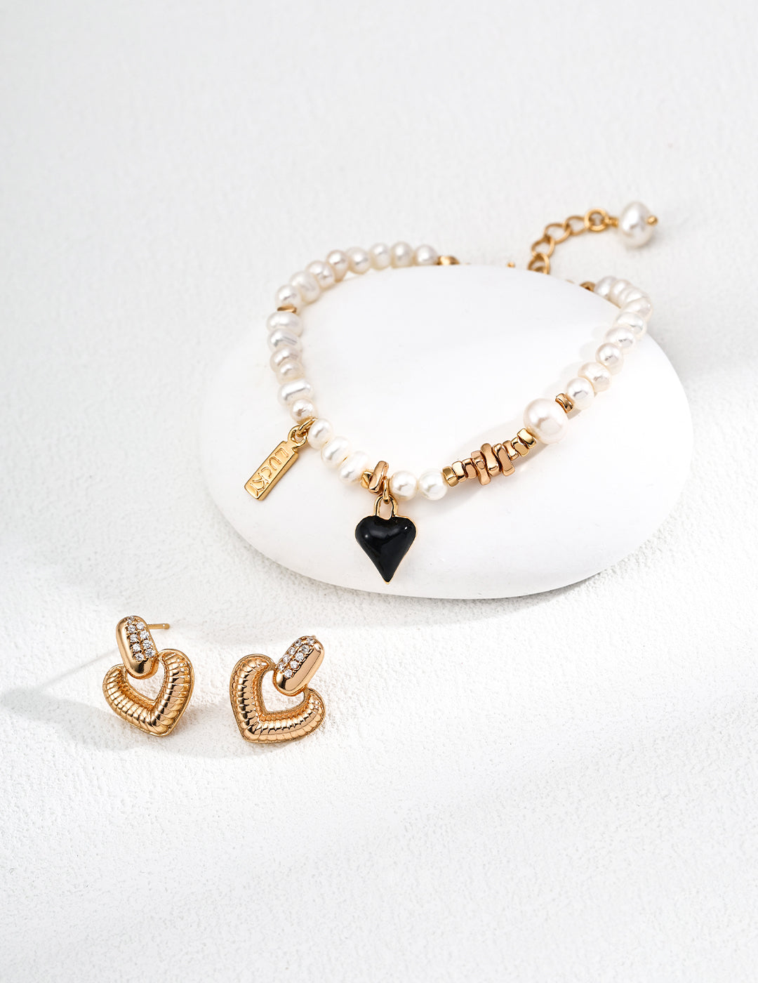 Heart Drop Earrings | Zirconia Drop Earrings | Eudorra Jewelry