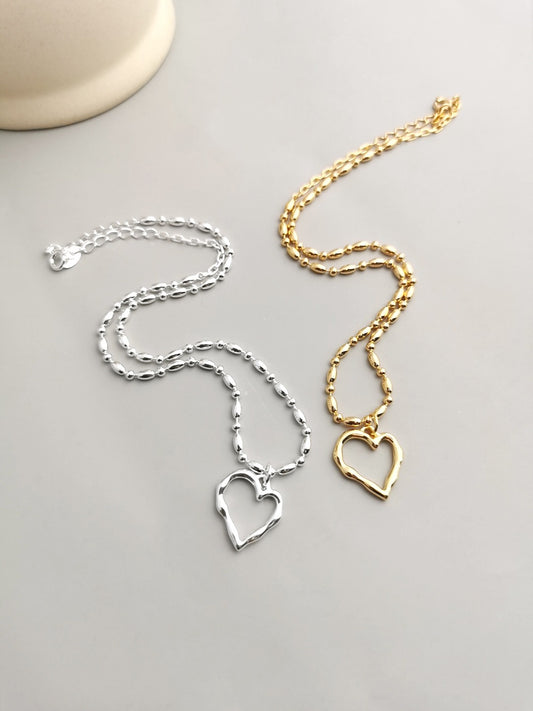 Heart Pendant Necklace | Zirconia Heart Necklace | Eudorra Jewelry