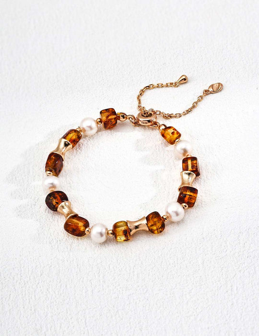 Amber Bloom Strand Bracelet ｜Eudorra Jewelry.