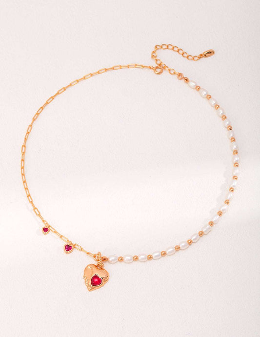 Crimson Heartblaze Necklace ｜Eudorra Jewelry.