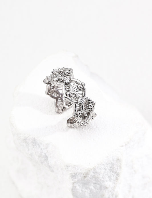 Radiance Glyph Open Ring ｜Eudorra Jewelry.