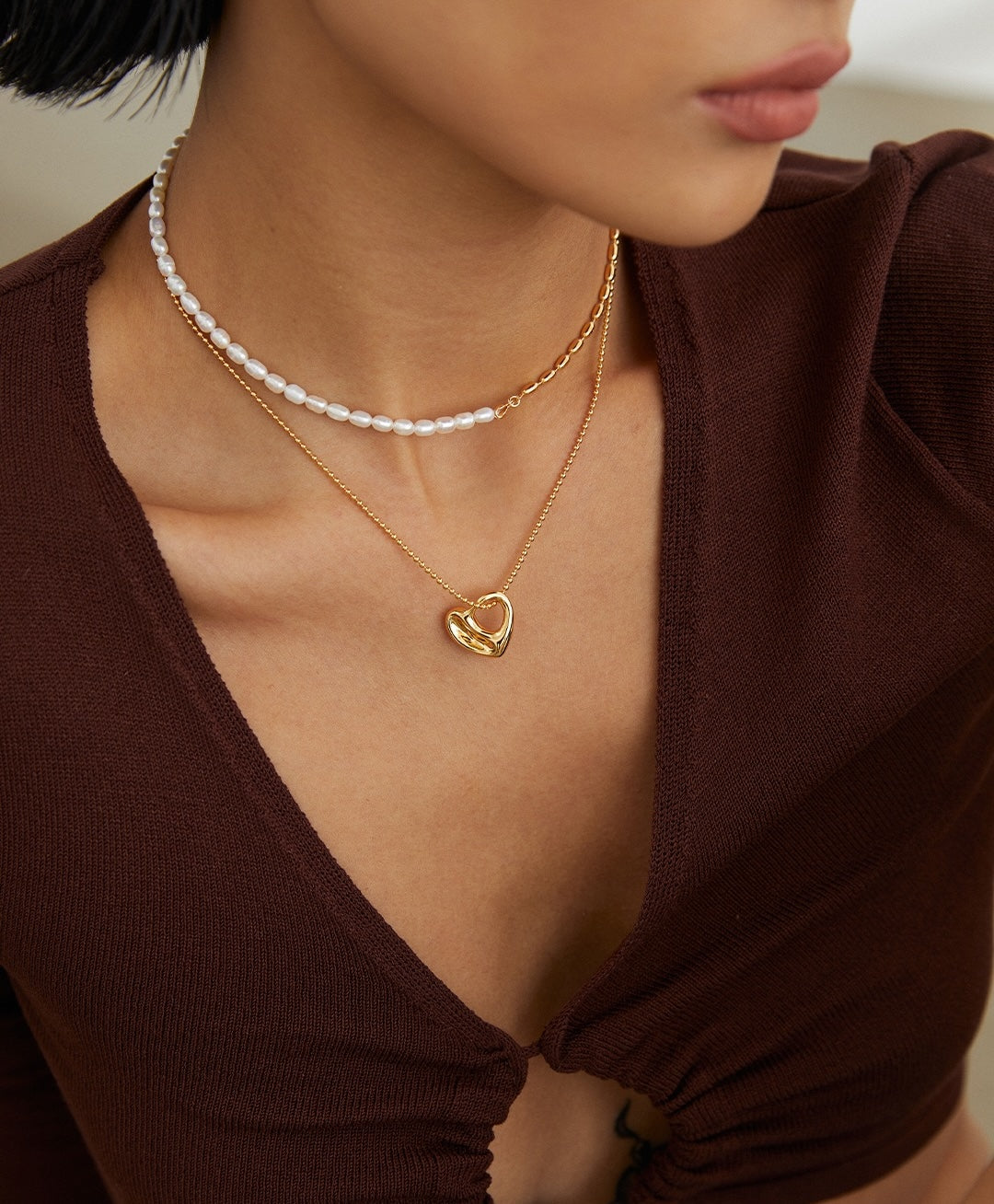 Heart Pendant Necklace | Love Embrace Necklace｜Eudorra Jewelry