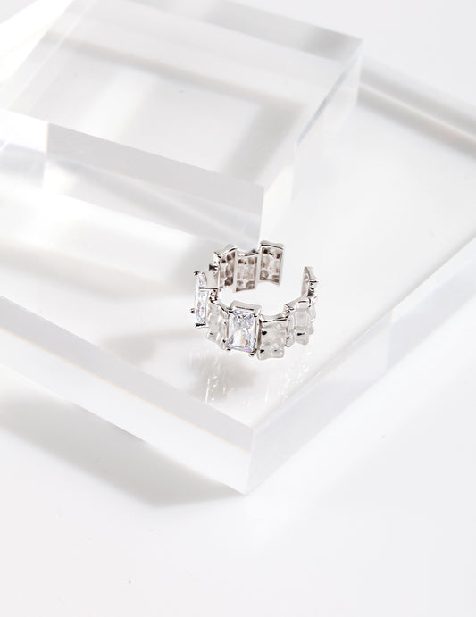 Zirconia Signet Ring | Silver Signet Ring | Eudorra Jewelry