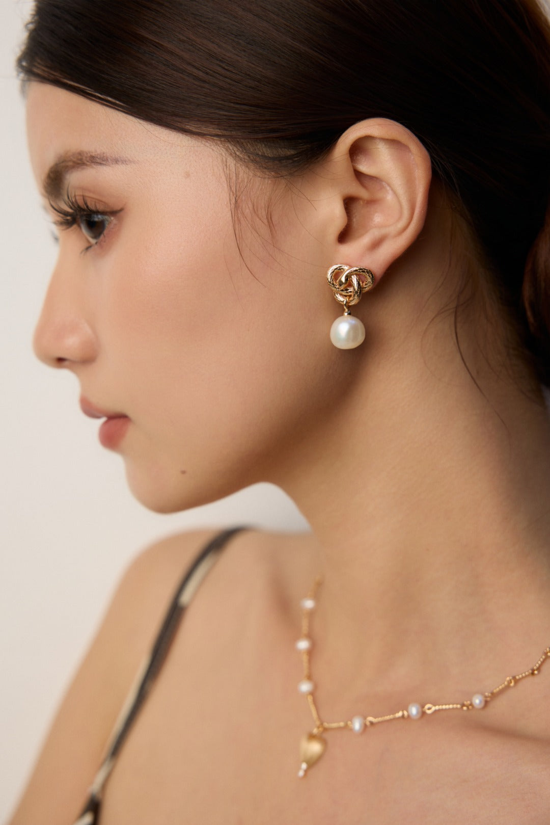 Baroque Pearl Earrings | Sterling Silver Earrings | Eudorra Jewelry