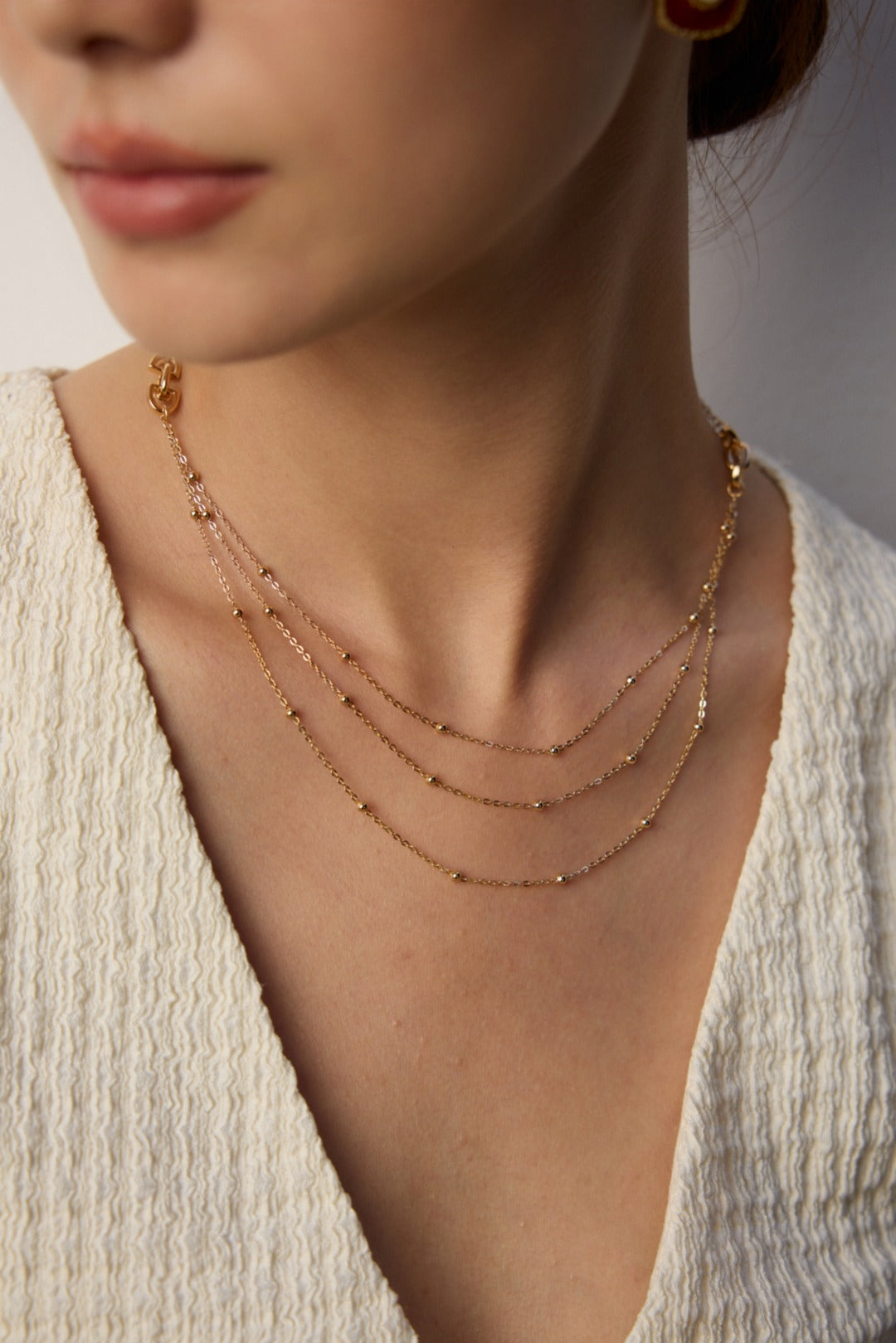 Unisex Chain Necklace | Triple Layer Necklace | Eudorra Jewelry