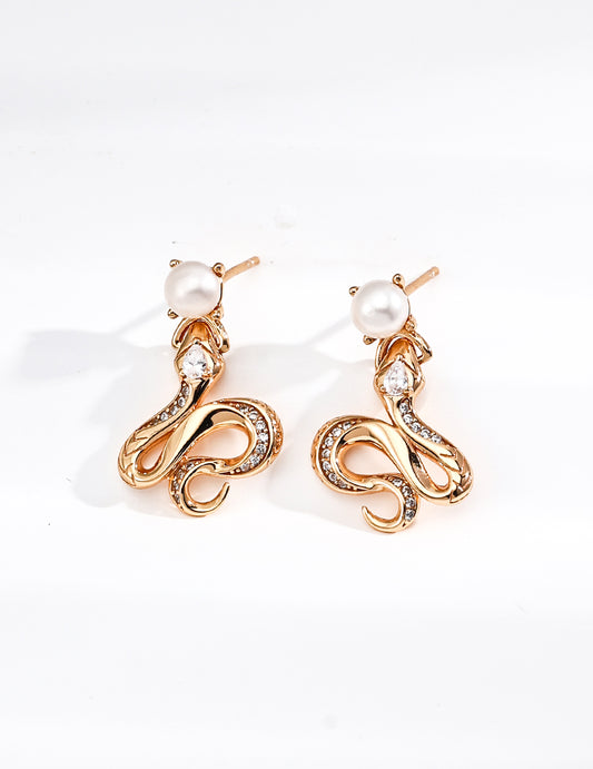 Baroque Pearl Earrings | Zirconia Drop Earrings | Eudorra Jewelry