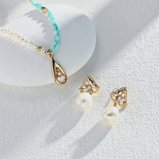Dangle Pearl Earrings | Women's  Pearl Earrings | Eudorra Jewelry